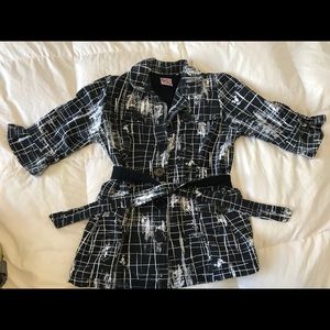 L.A. kitty black and white button up jacket